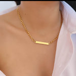 Collar Golden Plaque - Basic Store Jewelry